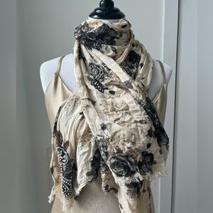 Anthropologie decorative beaded scarf